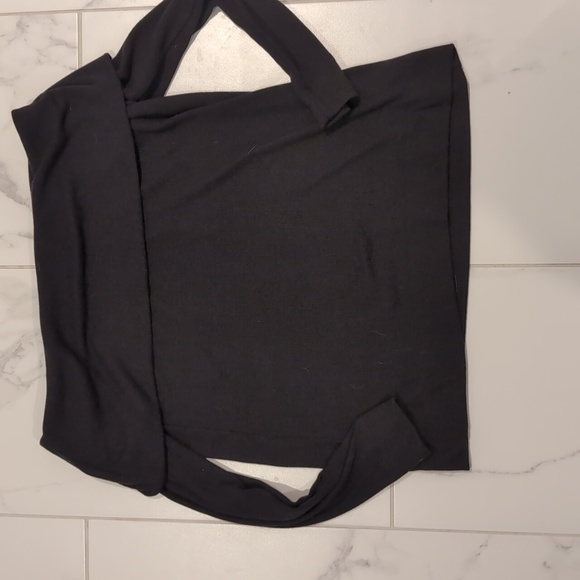 Loft: off the shoulder black sweater shirt - Picture 3 of 4